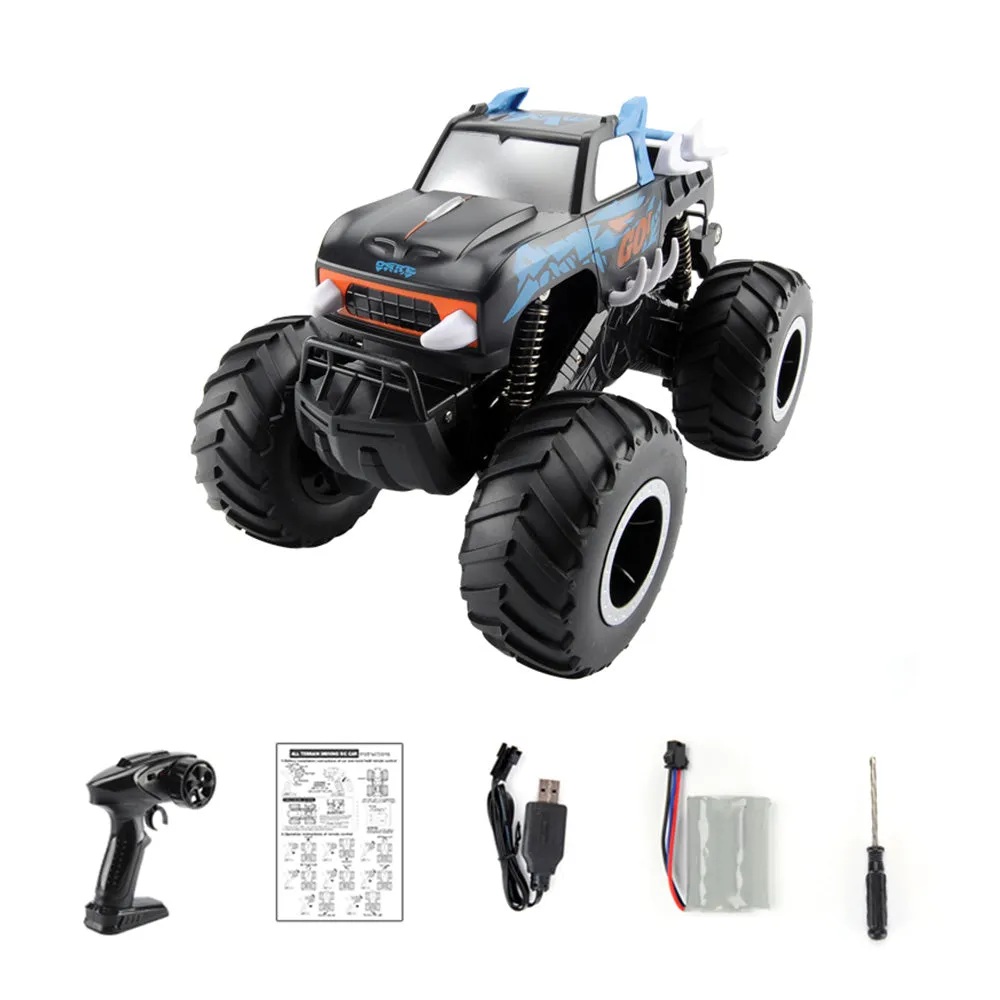 2.4GHz RC Monster Truck 1:16 Scale RC All Terrain Car Toy Off Road RC Truck for Kids Blue