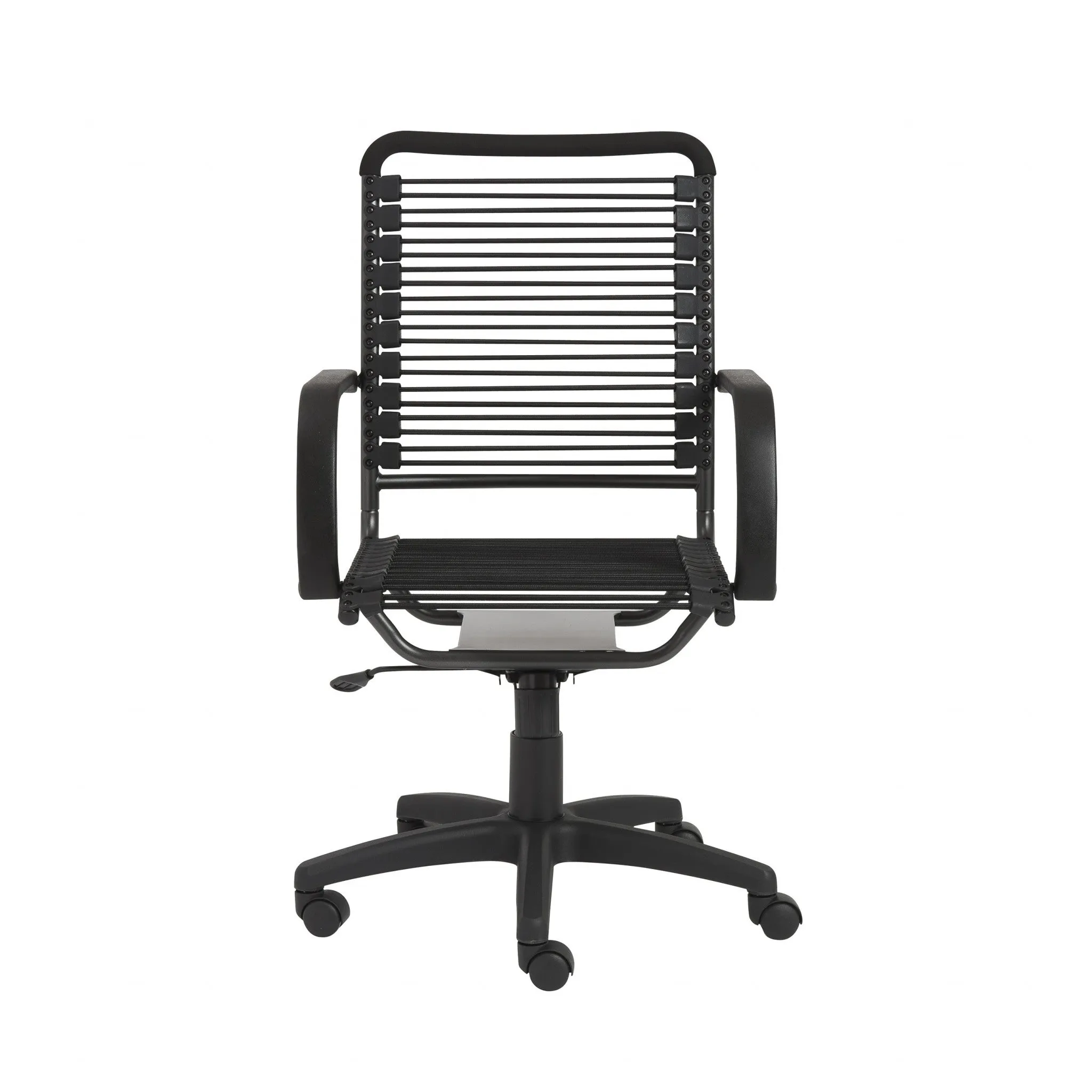 43" All Black Round Bungee Cord High Back Office Chair By Homeroots