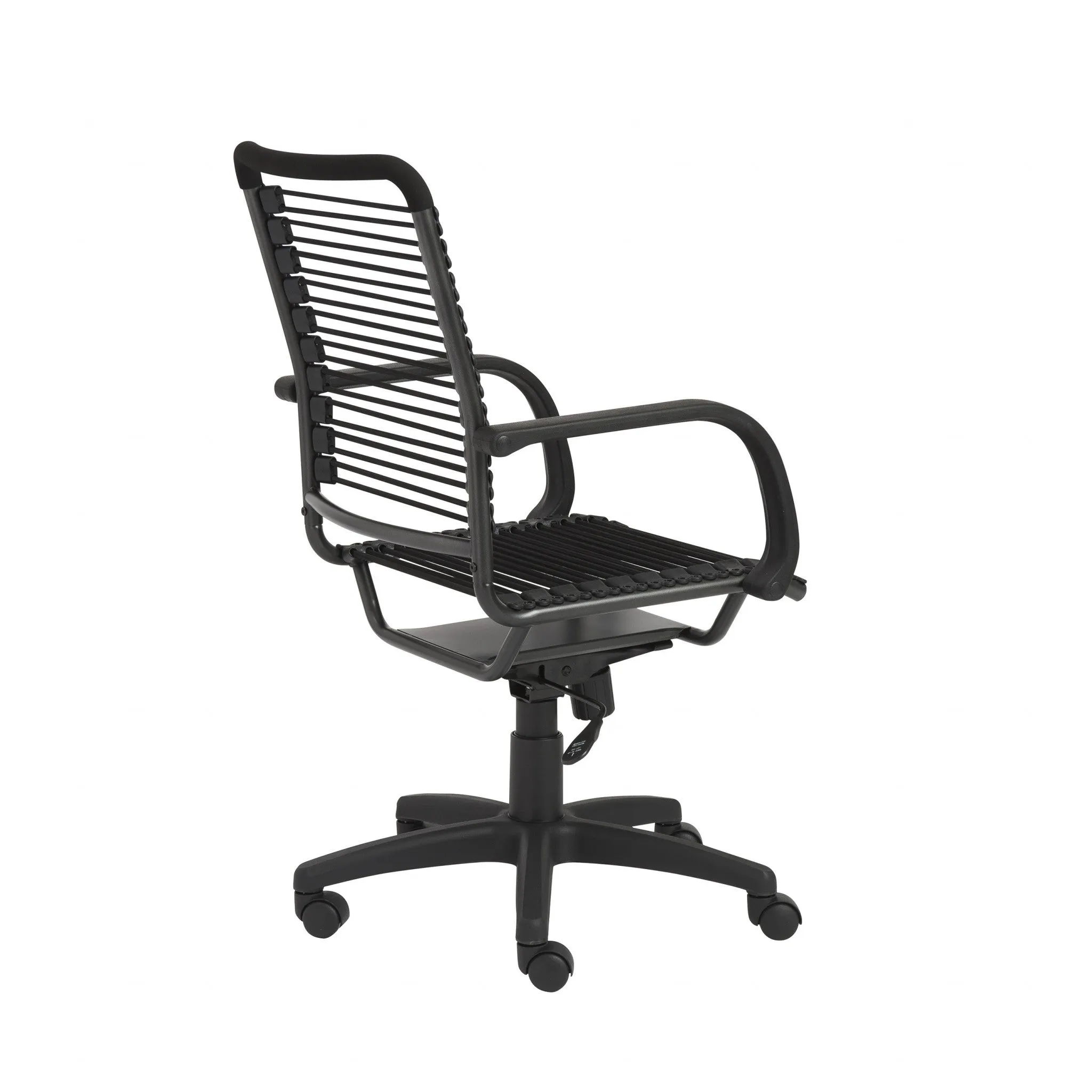 43" All Black Round Bungee Cord High Back Office Chair By Homeroots