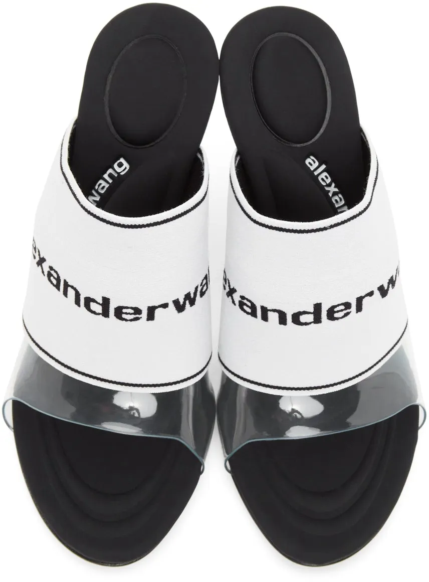 Alexander Wang White Sienna Logo Heeled Sandals
