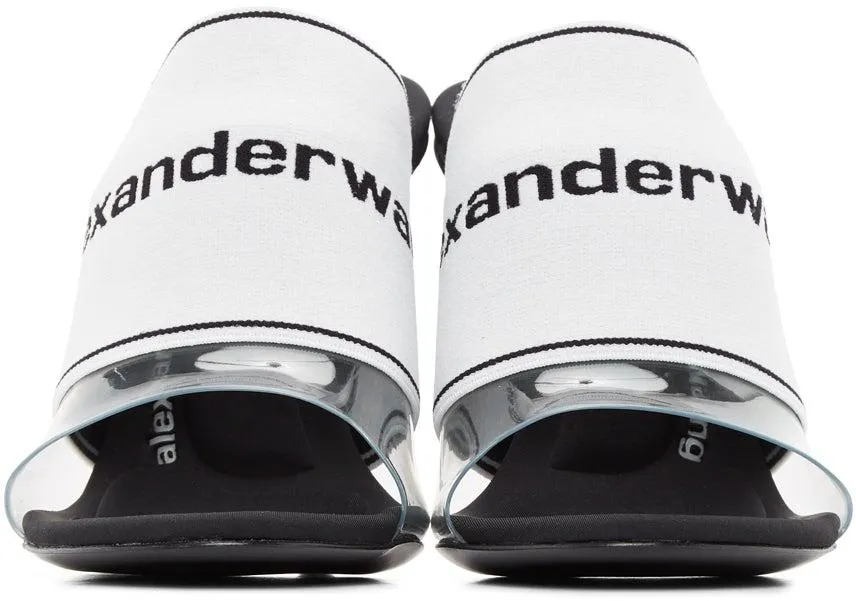 Alexander Wang White Sienna Logo Heeled Sandals