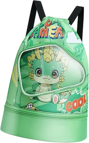 Animal-Themed Kids' Swimming Bag with Shoe Pocket