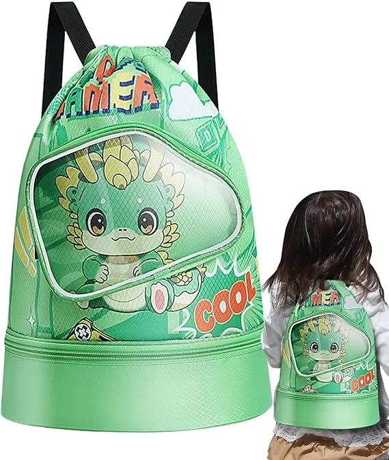 Animal-Themed Kids' Swimming Bag with Shoe Pocket