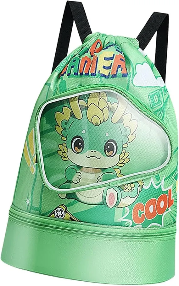 Animal-Themed Kids' Swimming Bag with Shoe Pocket