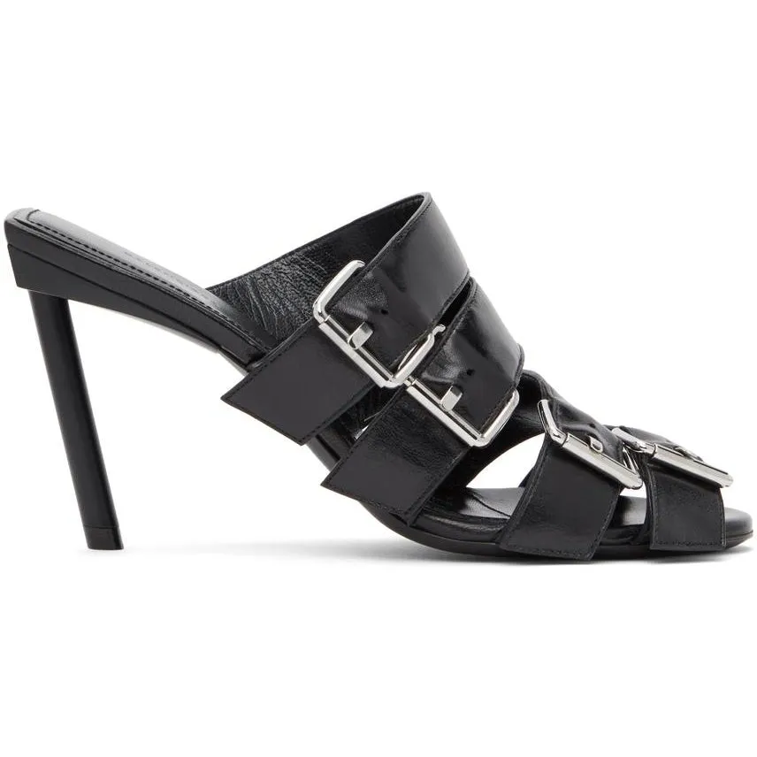 Balenciaga Black Buckle Mules