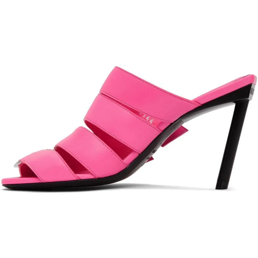 Balenciaga Pink Buckle Heeled Sandals