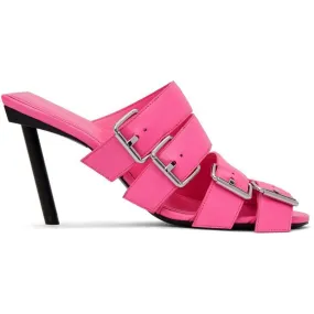 Balenciaga Pink Buckle Heeled Sandals
