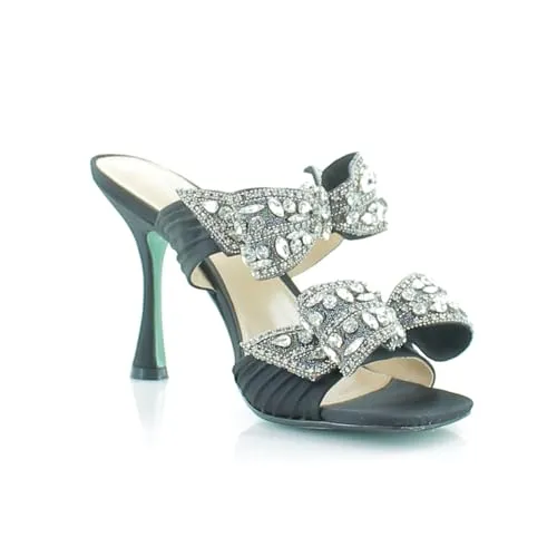 Betsey Johnson Women's Midge Heeled Sandal, Black, 5