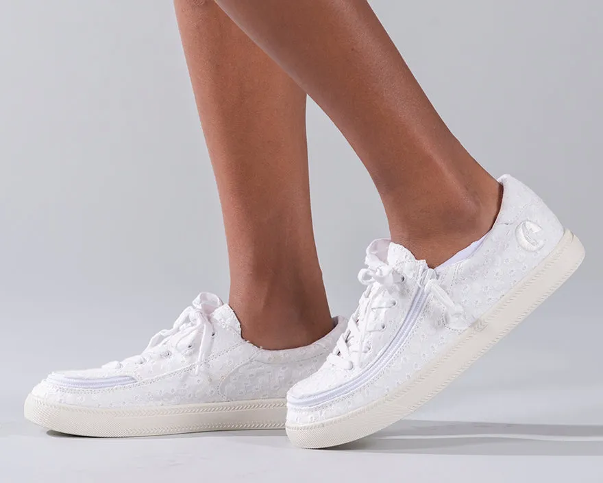Billy Footwear (Kids)  - Low Top White Eyelet Canvas Shoes CLEARANCE