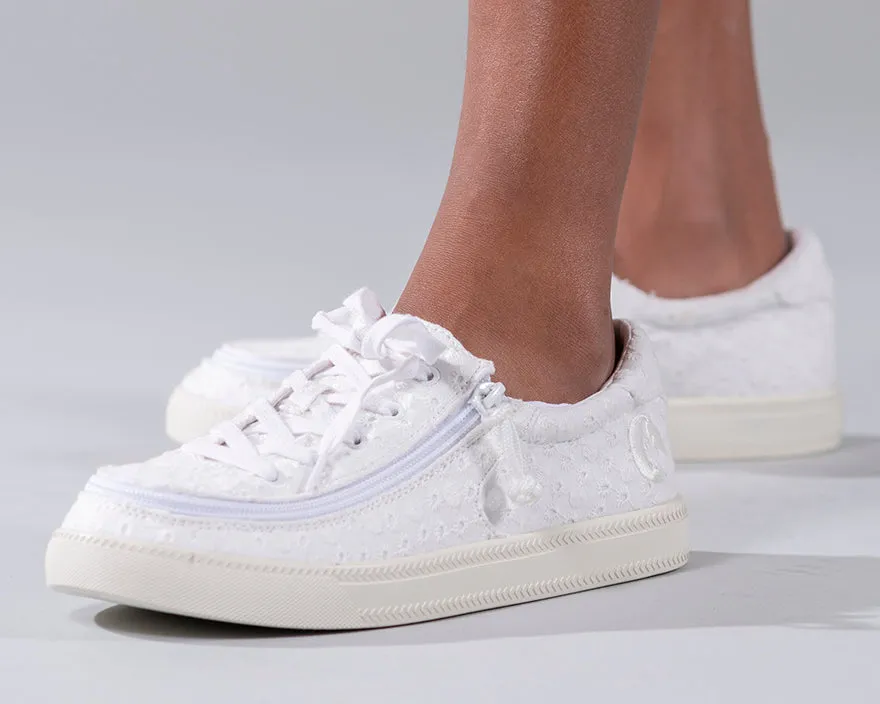 Billy Footwear (Kids)  - Low Top White Eyelet Canvas Shoes CLEARANCE
