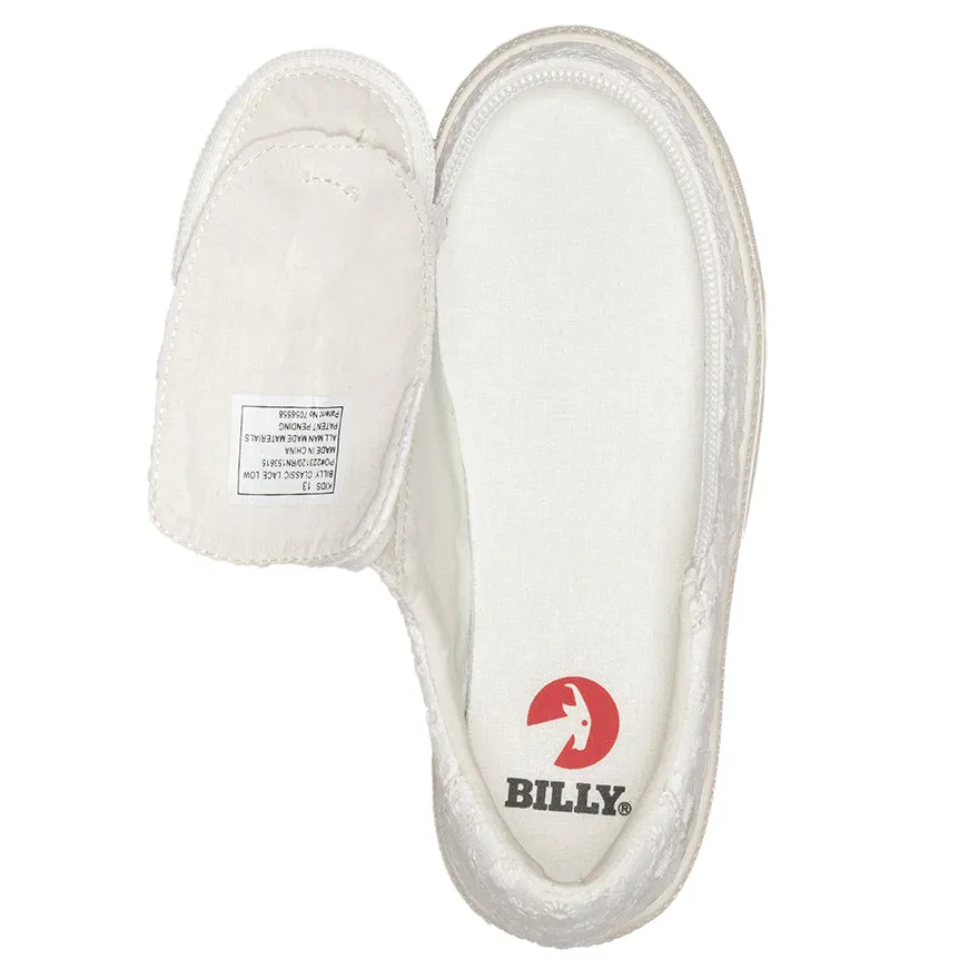 Billy Footwear (Kids)  - Low Top White Eyelet Canvas Shoes CLEARANCE