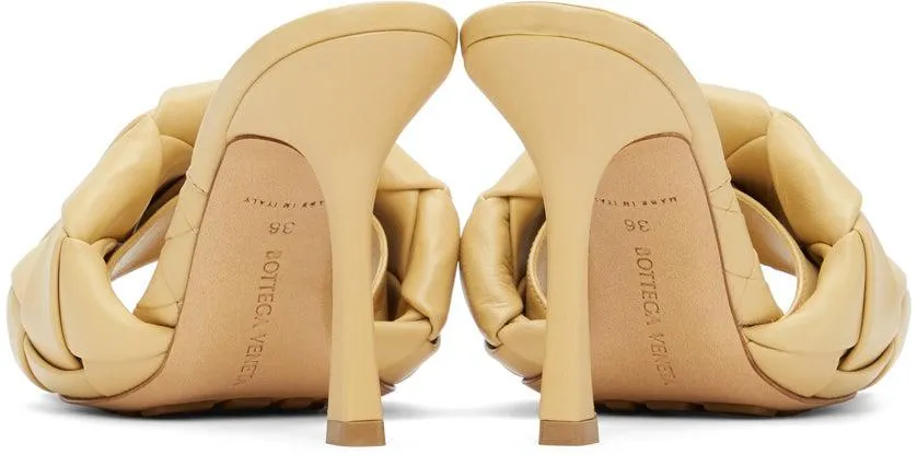 Bottega Veneta Beige Intrecciato â€˜The Lidoâ€™ Heeled Sandals