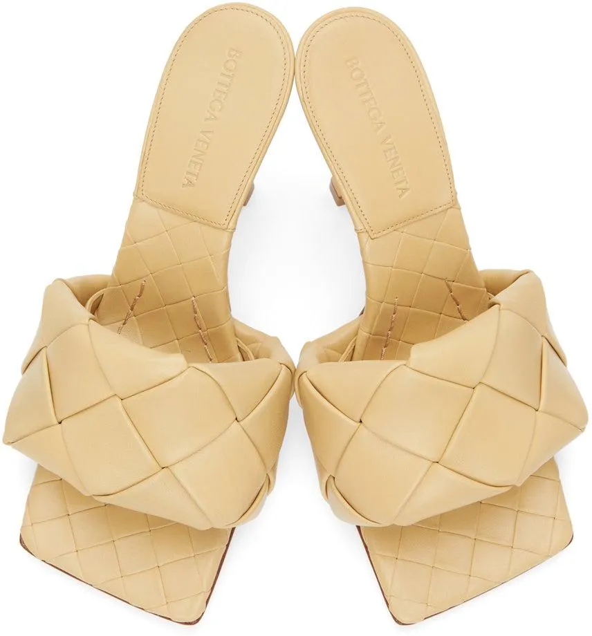 Bottega Veneta Beige Intrecciato â€˜The Lidoâ€™ Heeled Sandals