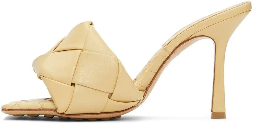 Bottega Veneta Beige Intrecciato â€˜The Lidoâ€™ Heeled Sandals