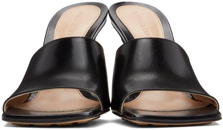 Bottega Veneta Black Stretch Heeled Mules
