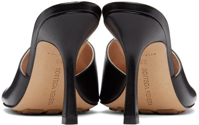Bottega Veneta Black Stretch Heeled Mules