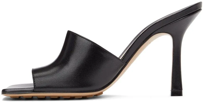 Bottega Veneta Black Stretch Heeled Mules
