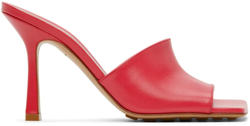 Bottega Veneta Pink Stretch Heeled Sandals