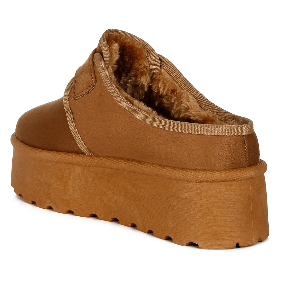 Buckle Strap Fur Platform Classic Slip-On