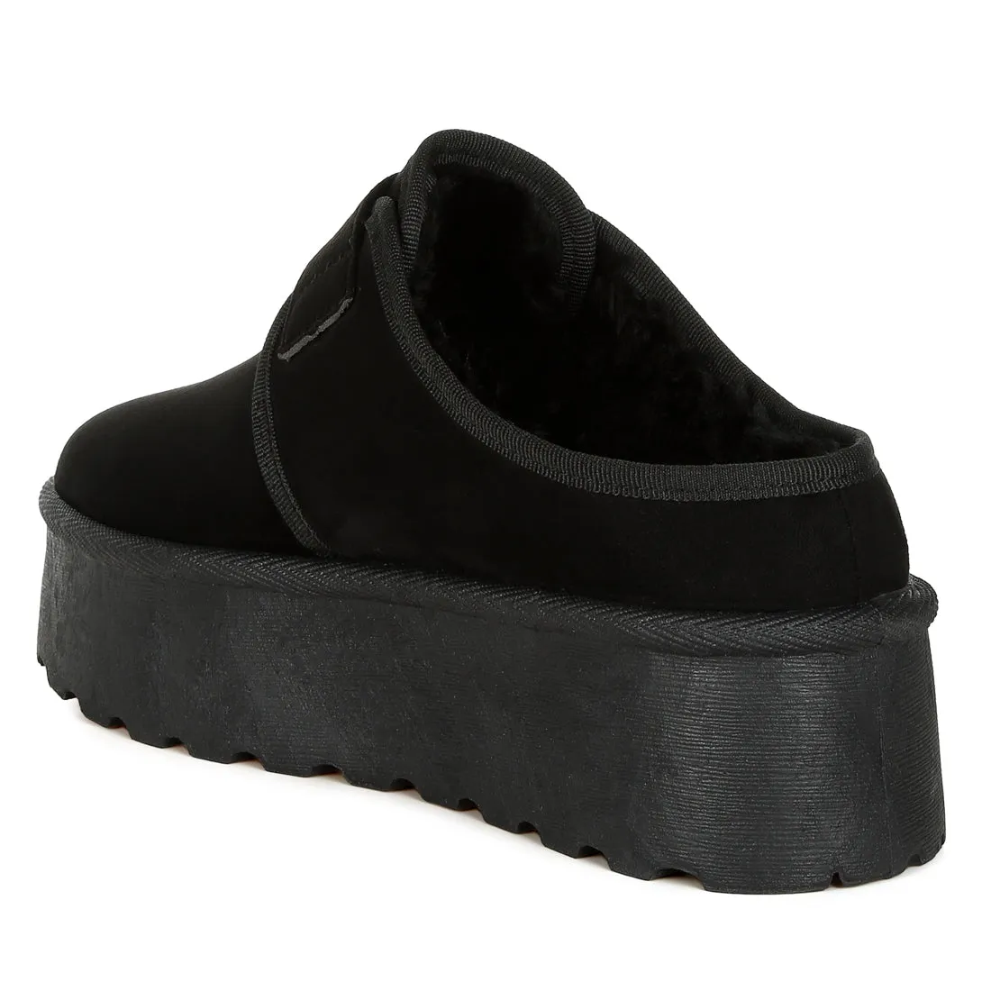 Buckle Strap Fur Platform Classic Slip-On