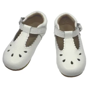 Callista Leather T-Strap Shoe White