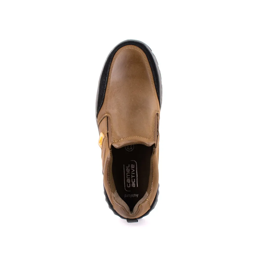 camel active Leather Classic Slip On Shoes Men Olive ASHFORD 852406-RS1-7