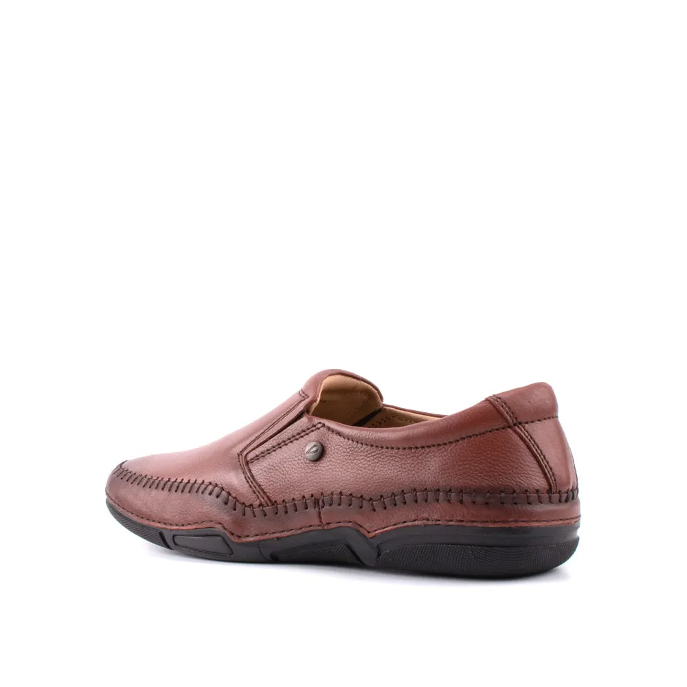 camel active Natural Milled Leather Slip On Shoes Men Brown LUZON 872402-AM2-3