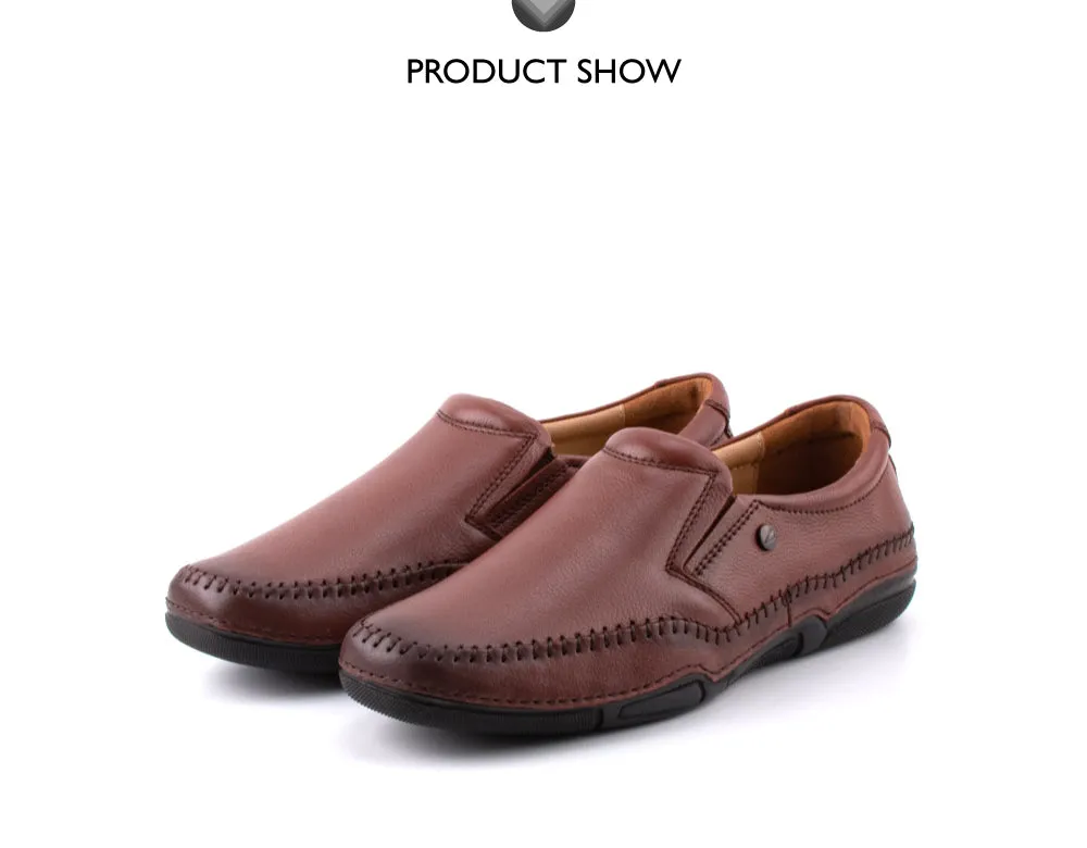 camel active Natural Milled Leather Slip On Shoes Men Brown LUZON 872402-AM2-3