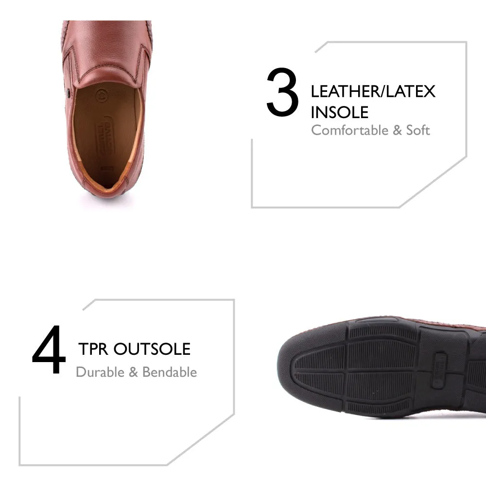 camel active Natural Milled Leather Slip On Shoes Men Brown LUZON 872402-AM2-3