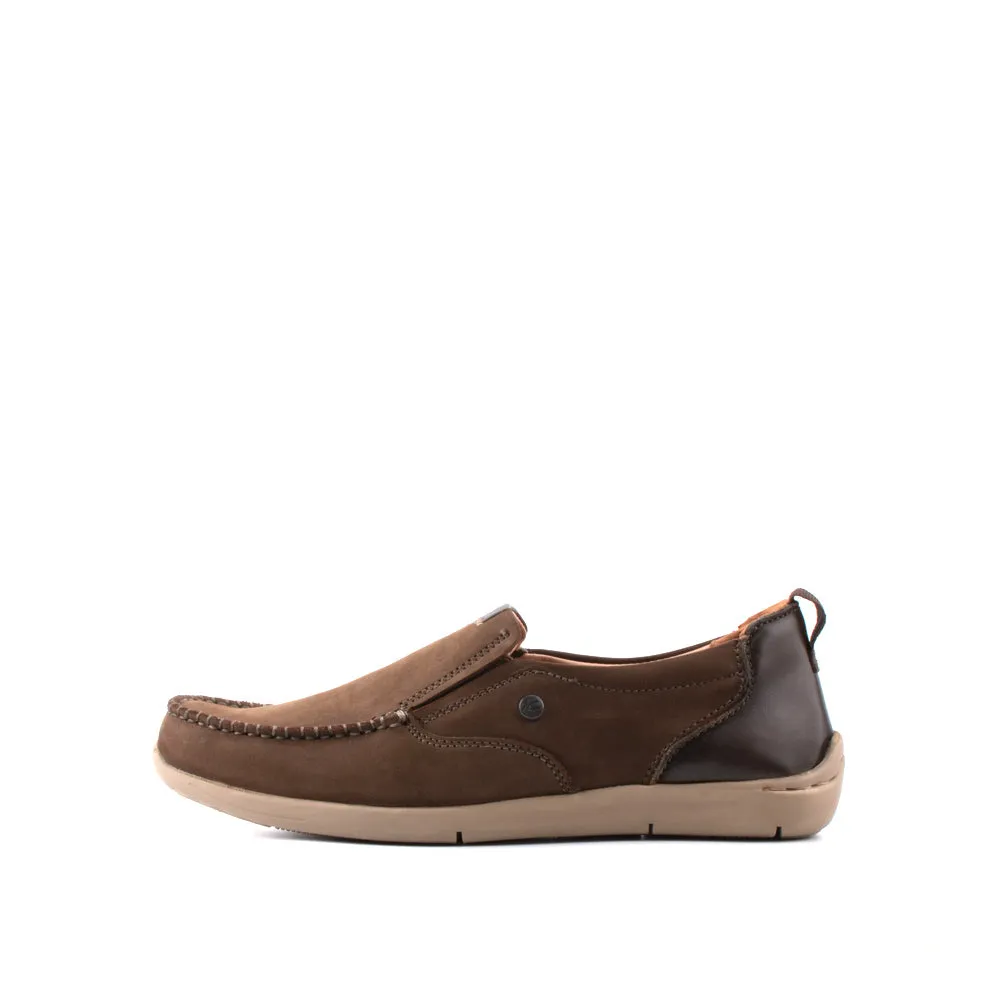 camel active Nubuck Leather Slip On Loafers Men Olive RASCO 872401-AM1SV-7