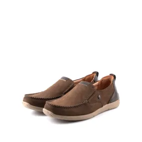 camel active Nubuck Leather Slip On Loafers Men Olive RASCO 872401-AM1SV-7