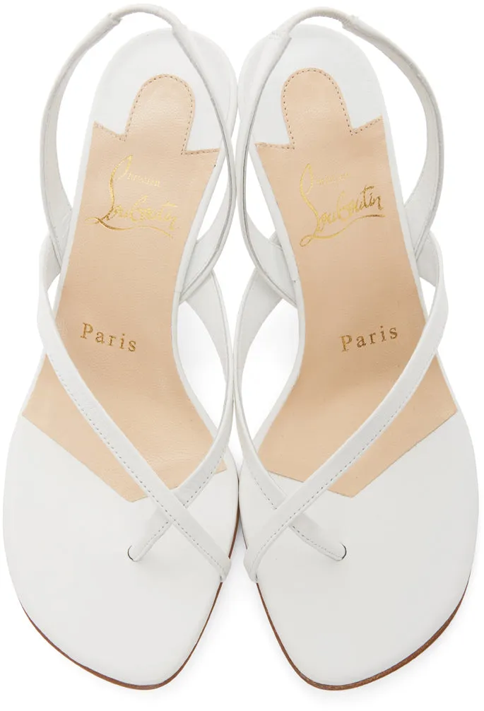Christian Louboutin White Taralita 55 Heeled Sandals