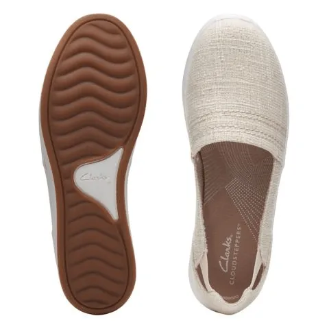 Clarks Women's Breeze Step II Slip Ons- Natural