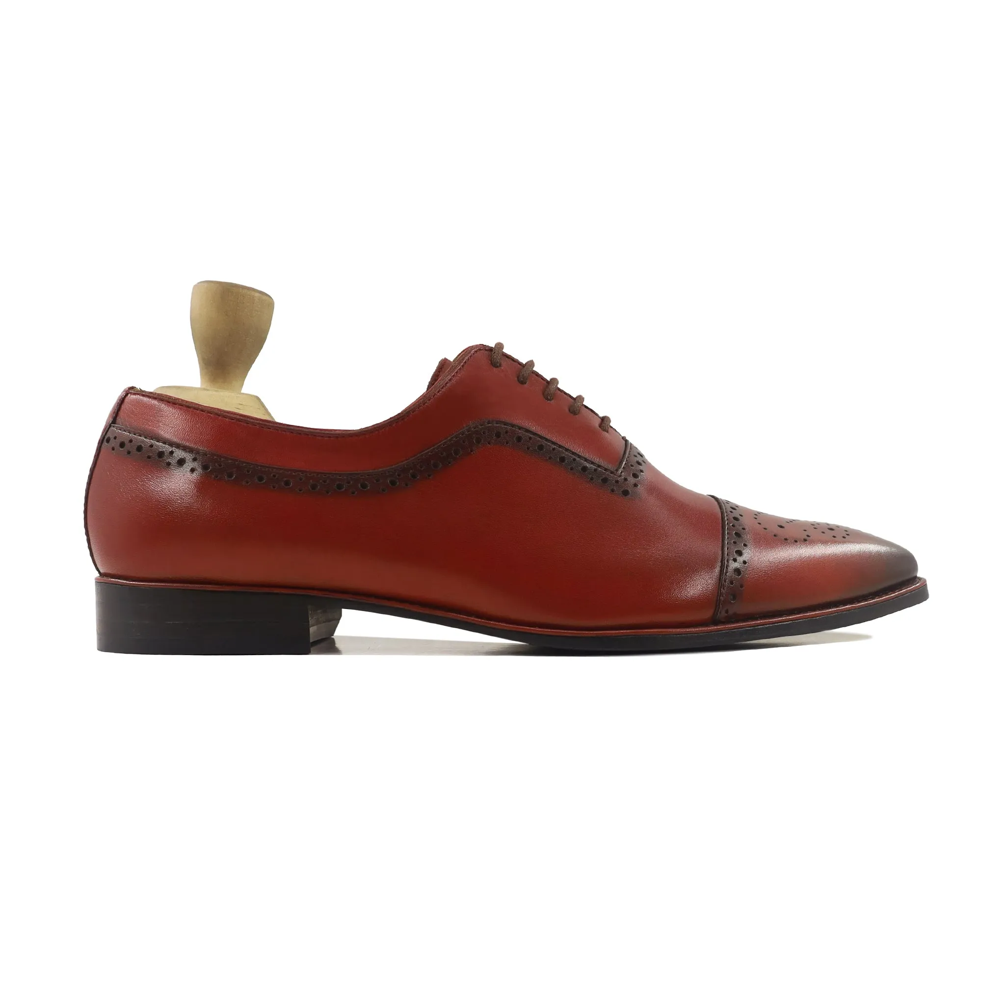 Cletus - Men's Oxblood Calf Leather Oxford Shoe