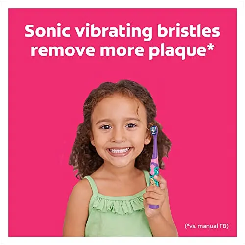Colgate Barbie Toothbrush for kids, Battery Powered Electric Toothbrush, Age 3 , Extra Soft Bristles, Replaceable Batteries
