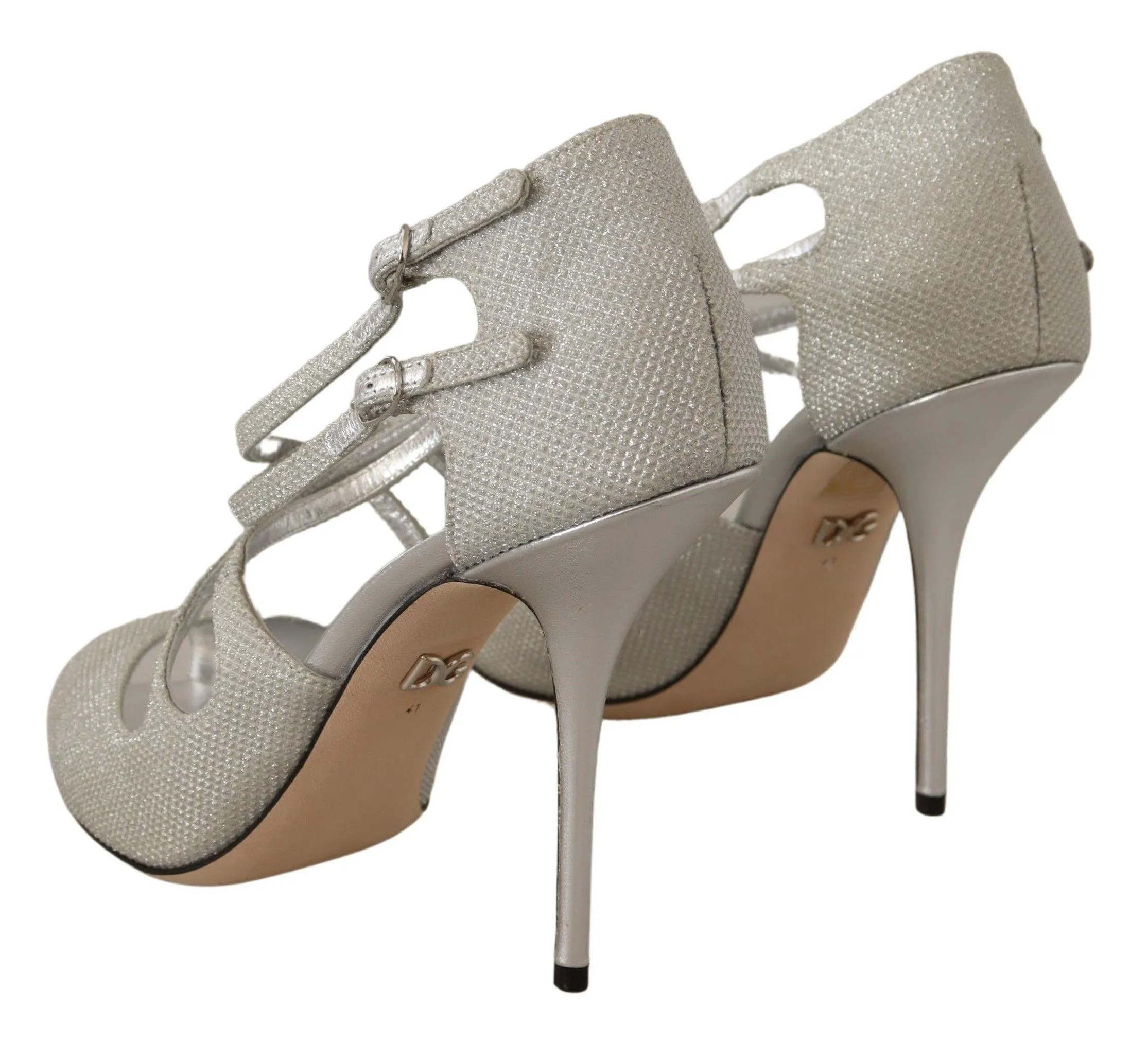 Dolce & Gabbana Silver Shimmers Sandals Pumps Shoes