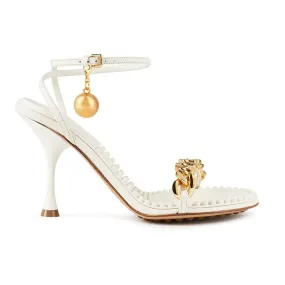 Dot Sandal Heels White