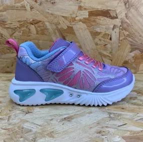 Geox Kids Assister Light Up Trainers - Light Violet / Watersea