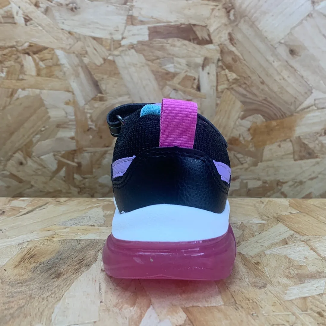 Geox Kids Ciberdron Light Up Trainers - Black / Fuchsia