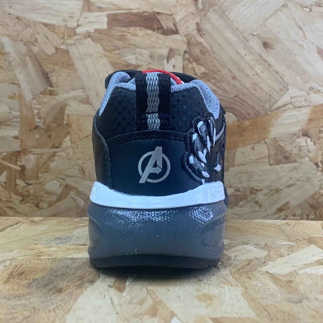 Geox Kids Marvel Black Panther Light Up Trainers - Black / Silver
