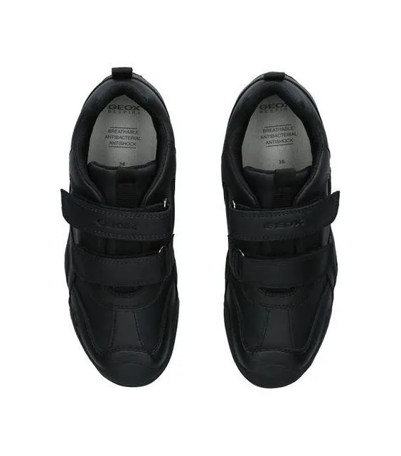 Geox Wader black velcro school shoe