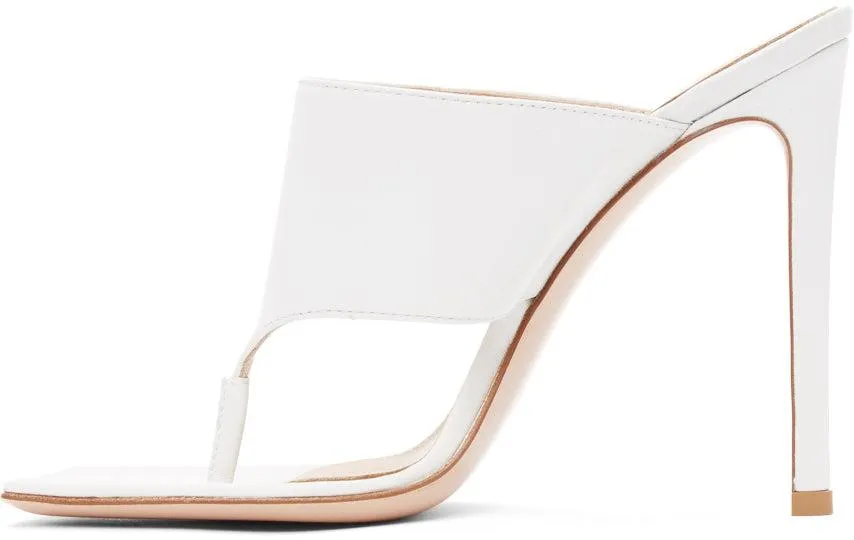 Gianvito Rossi White Thick Thong 105 Sandals
