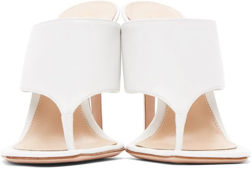 Gianvito Rossi White Thick Thong 105 Sandals