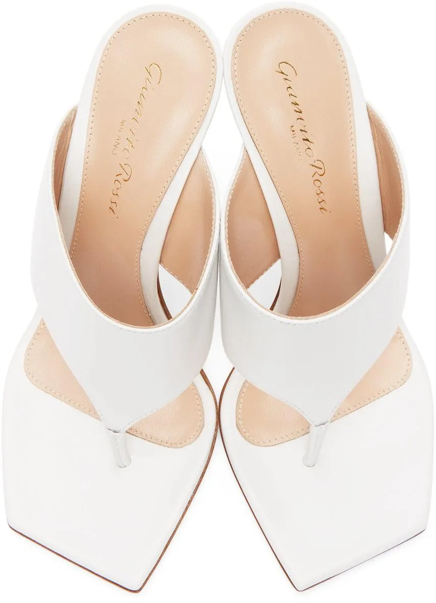 Gianvito Rossi White Thick Thong 105 Sandals