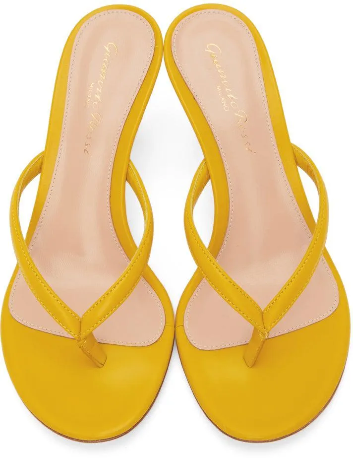 Gianvito Rossi Yellow Calypso 70 Heeled Sandals