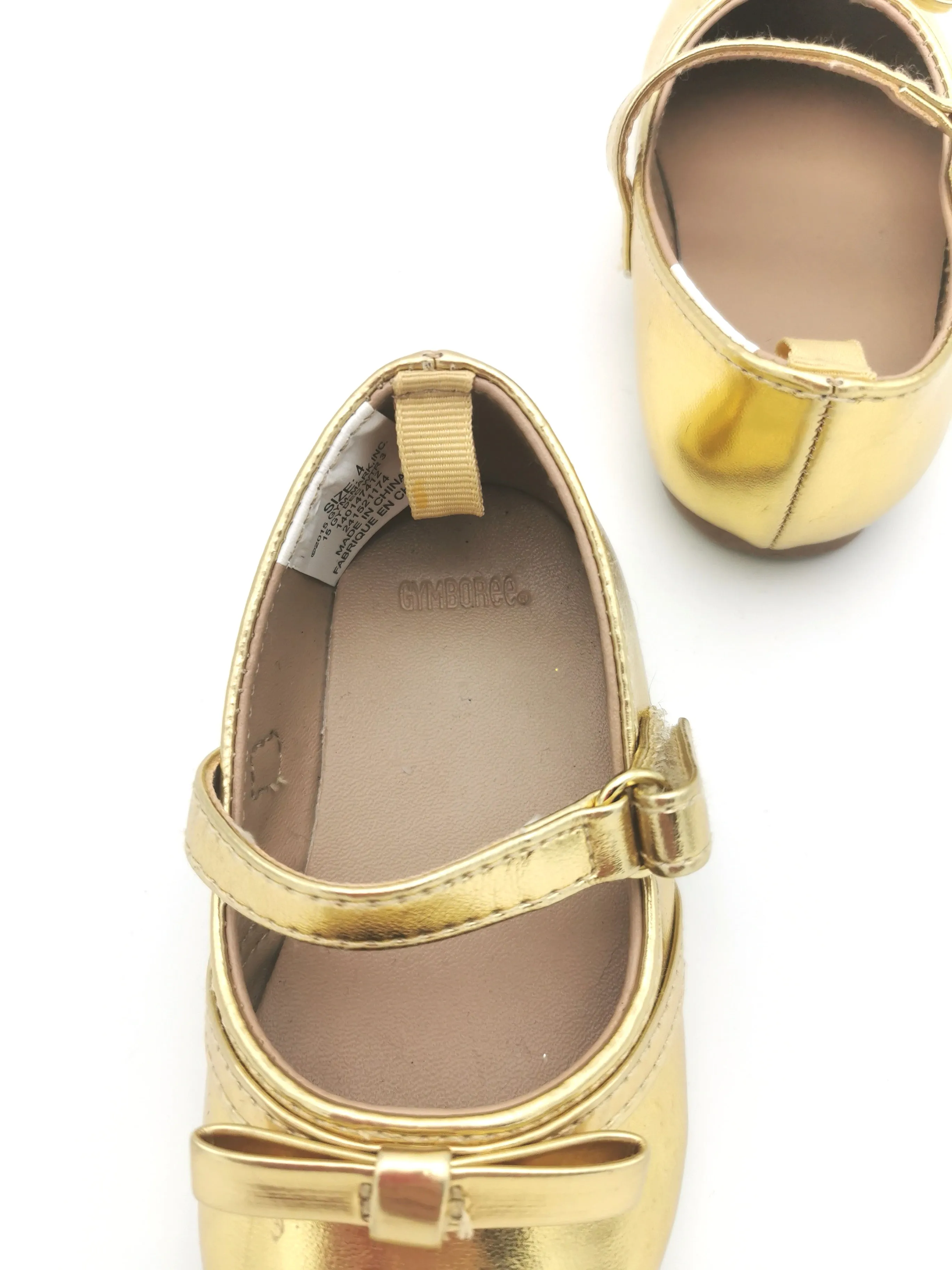 GIRL SIZE 4 TODDLER - GYMBOREE Gold Ballet Dress Shoes NWOT B13
