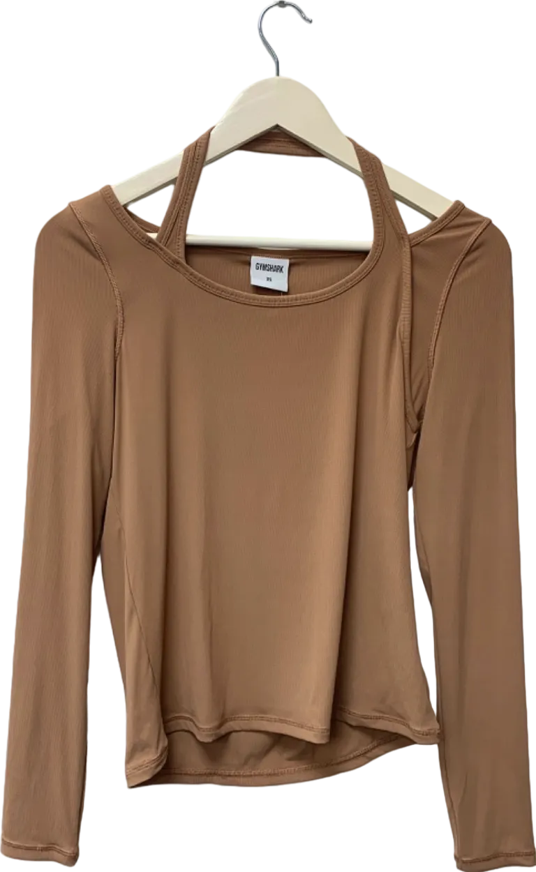 Gymshark Brown Long Sleeve Top UK XS
