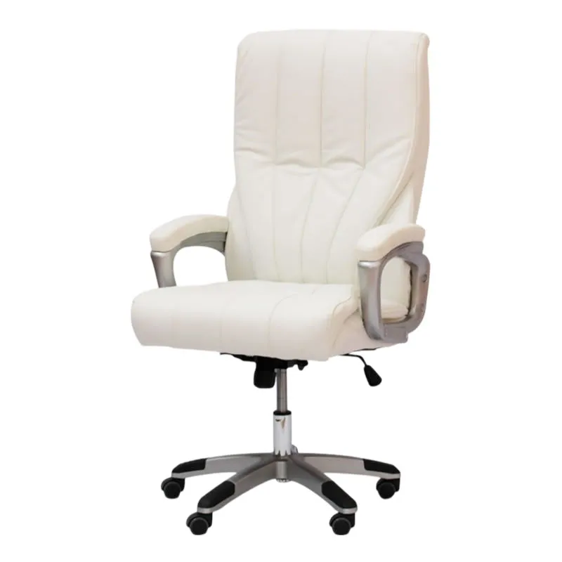 High-Back Pu Leather Tilt And Swivel Office Chair 518H White