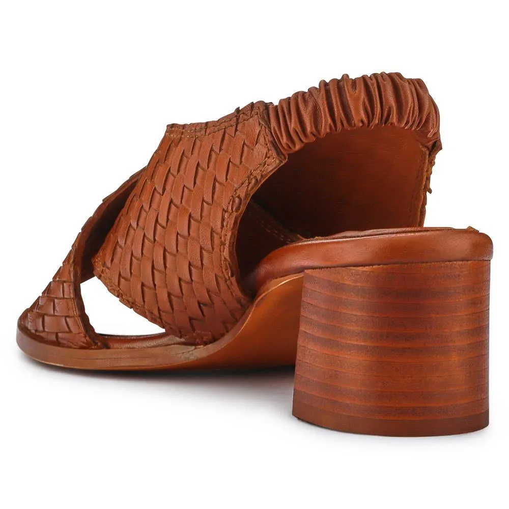 Jaguar Leather Block-Heeled Sandals - JAGUAR / 327 160