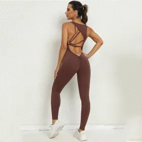 Jumpsuit Women's One-piece Yoga Sleeveless Workout Clothes Running Sportswear Stretch Tight Training Wear